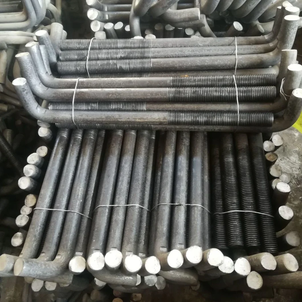 Carbon Steel Stainless Steel Ss Class 4.8 8.8 10.9 12.9 Grade Zinc Plated Galvanized HDG Nature Colour Bend Foundation J L U Anchor Bolt China Factory 45# Iron