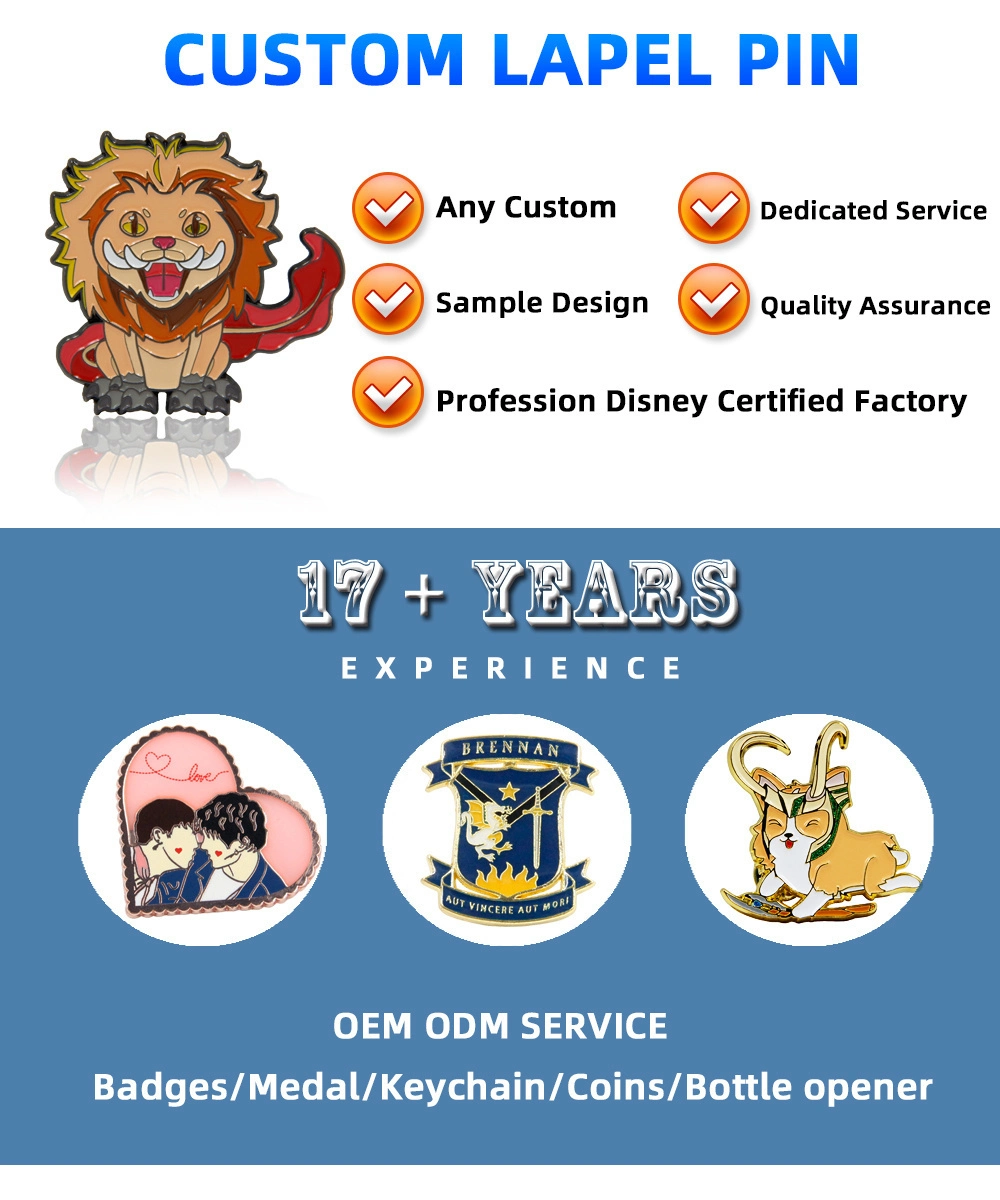 Professional Badge Supplier Wholesale Custom Logo Metal Crafts 3D Anime Cartoon Style Awards Button Brooch Soft Hard Enamel Lapel Pin